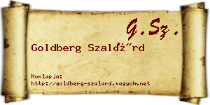 Goldberg Szalárd névjegykártya